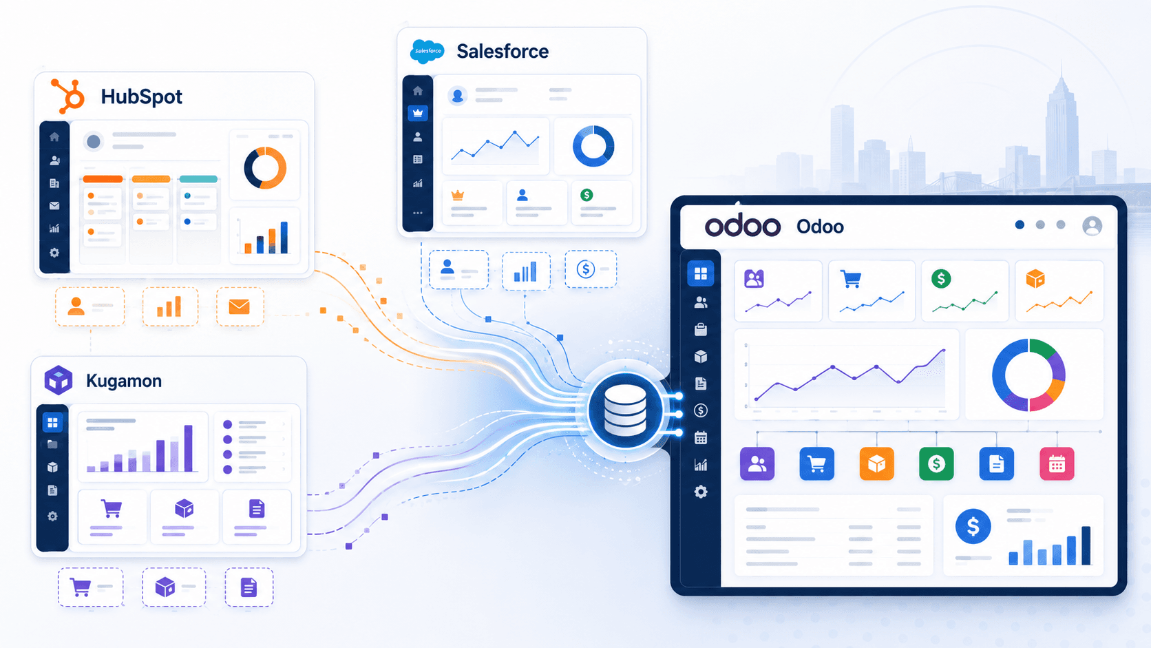 HubSpot, Salesforce, and Kugamon consolidating into one Odoo platform